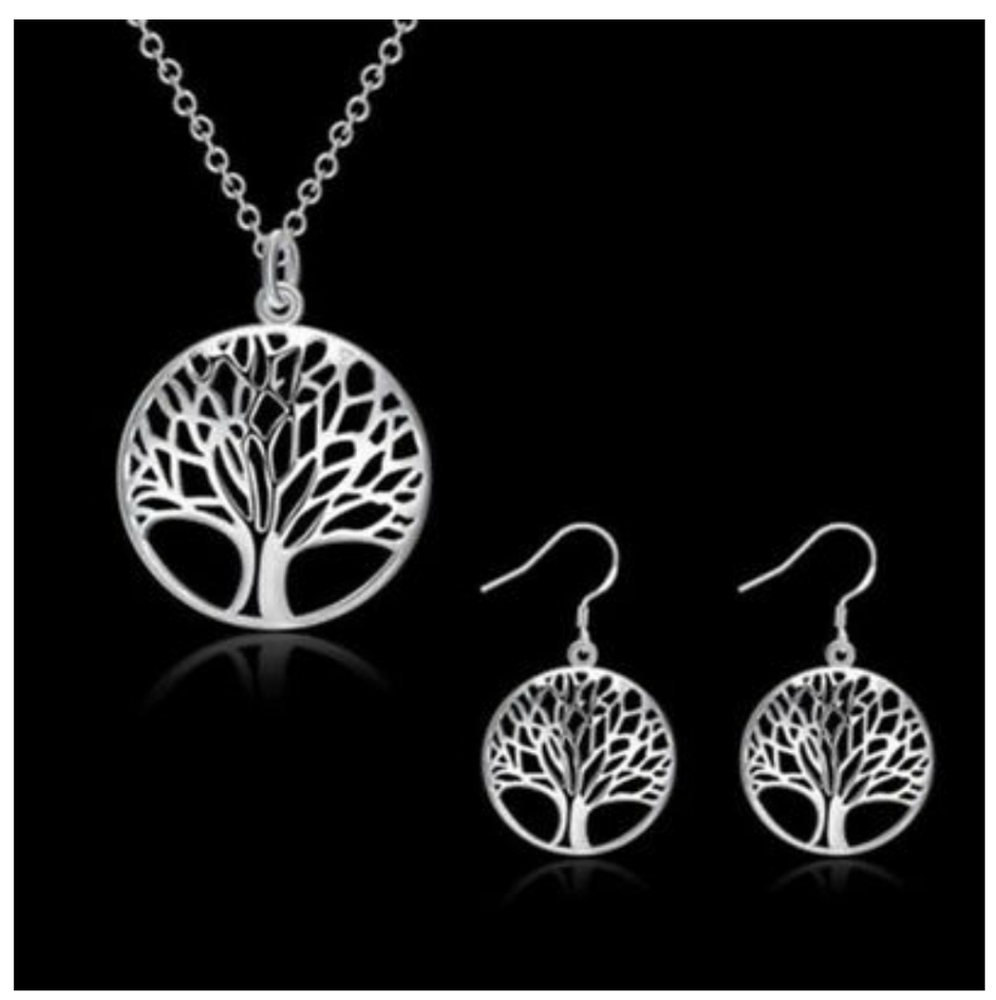 TREE OF LIFE NECKLACE AND EARRINGS SET